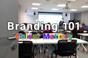 Branding 101 Colour Matters title over inside of classroom